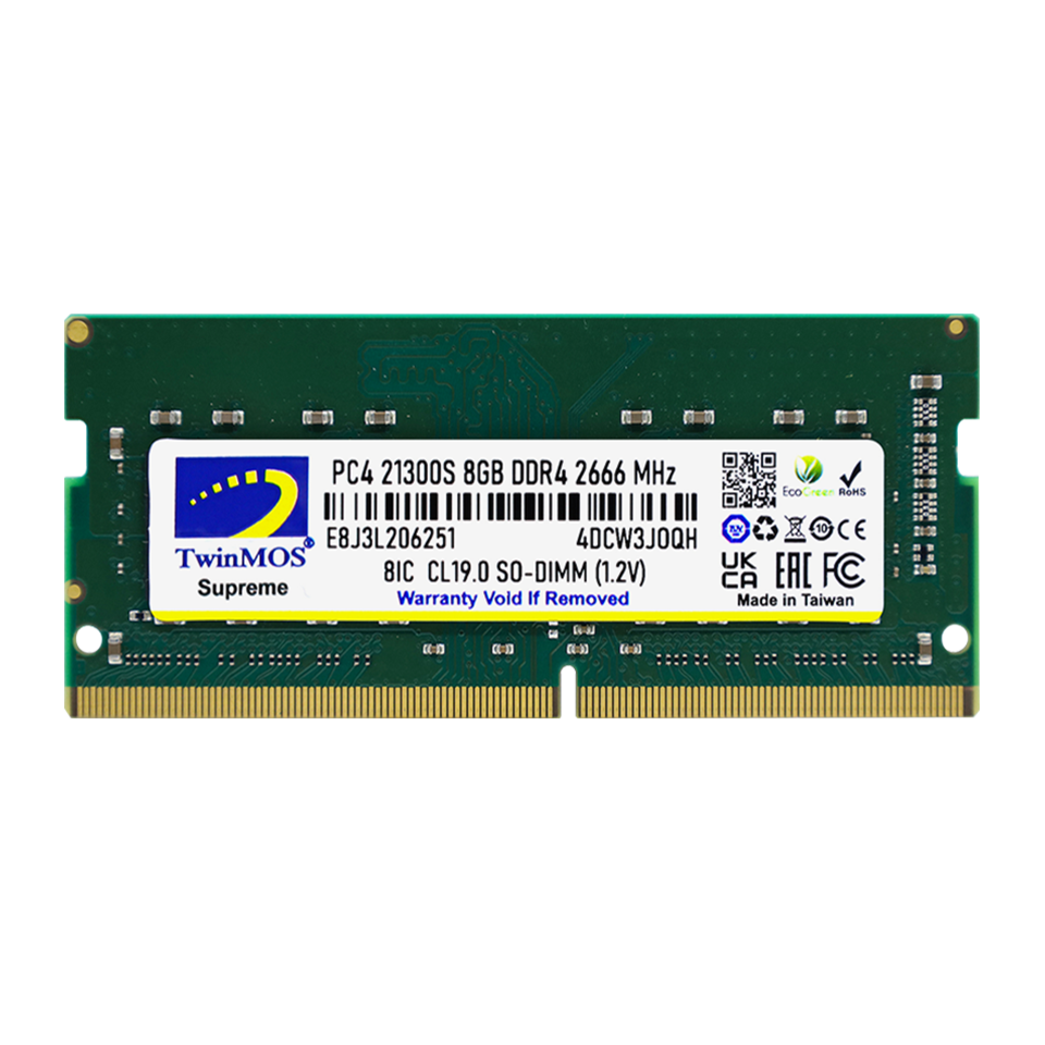 8 GB DDR4 2666MHz TWINMOS CL19 1.2V SODIMM (MDD48GB2666N)
