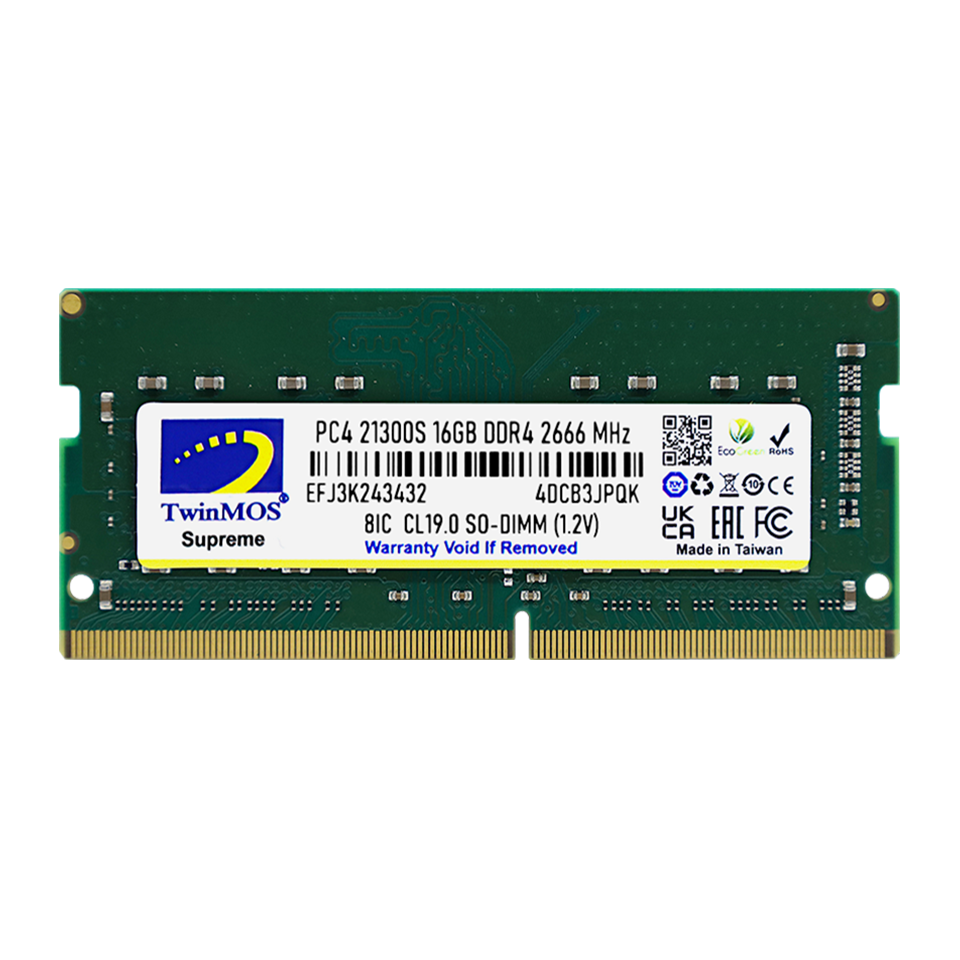 16 GB DDR4 2666MHz TWINMOS CL19 1.2V SODIMM (MDD416GB2666N)