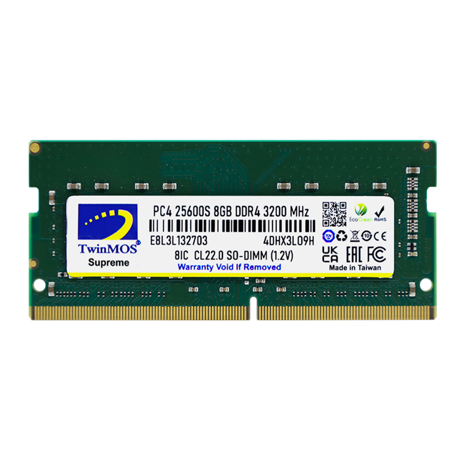 8 GB DDR4 3200MHz TWINMOS CL22 1.2V SODIMM (MDD48GB3200N)