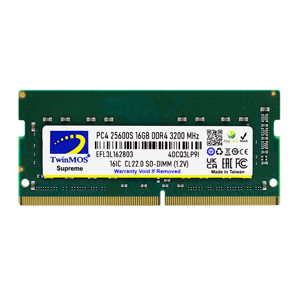 16 GB DDR4 3200MHz TWINMOS CL22 1.2V SODIMM (MDD416GB3200N)
