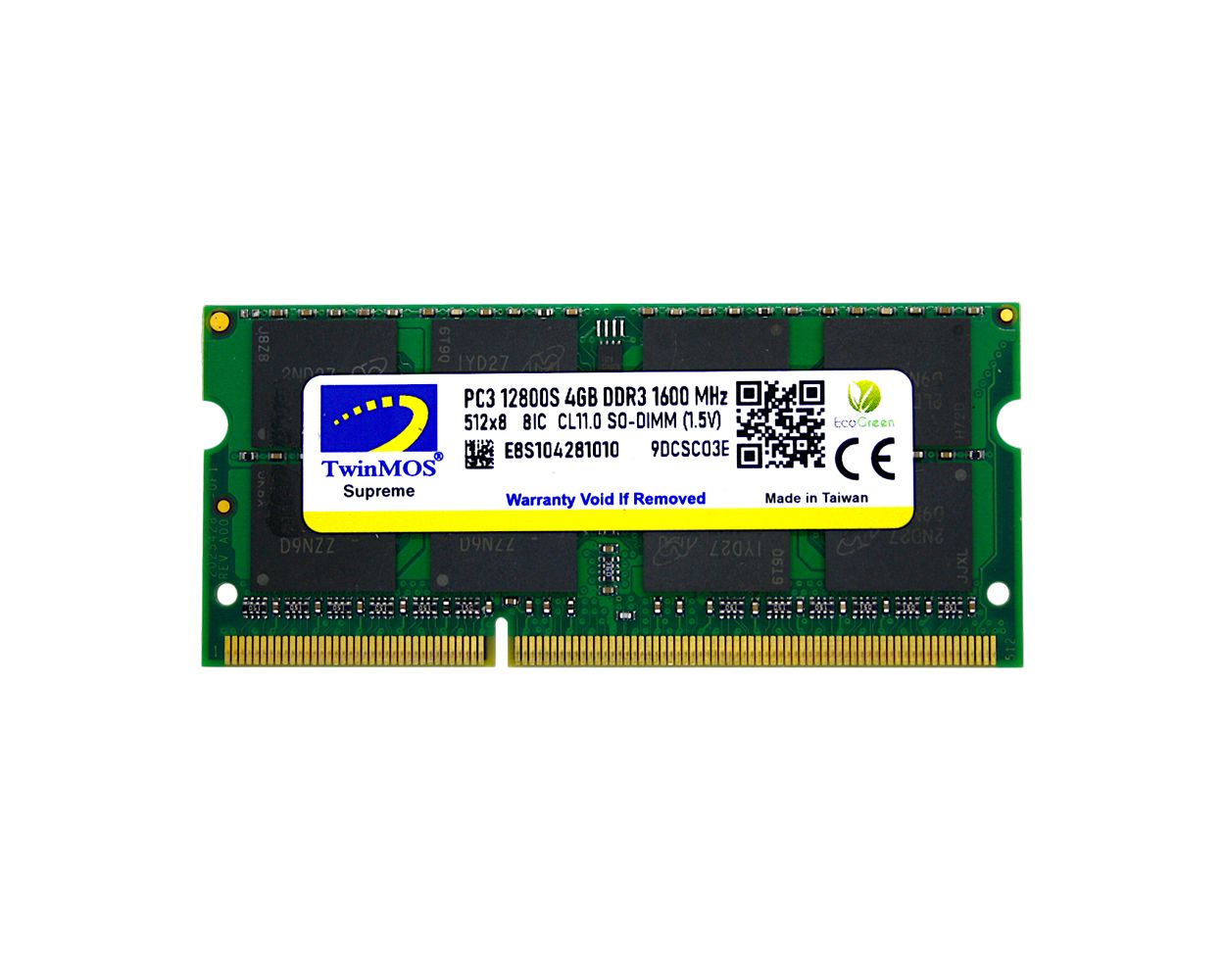 4 GB DDR3 1600MHz TWINMOS CL11 1.5V SODIMM (MDD34GB1600N)