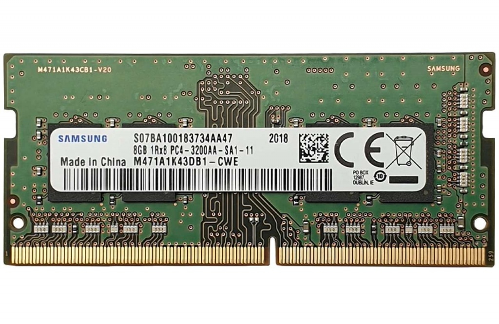 8 GB DDR4 3200MHz SAMSUNG 1.2V SODIMM KUTUSUZ (M471A1K43DB1-CWE)