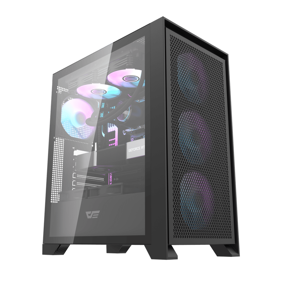 AIGO DRX70 MESH 750W 80+ USB3.0 4x12CM FAN TEMPERLI CAM SIYAH ATX KASA