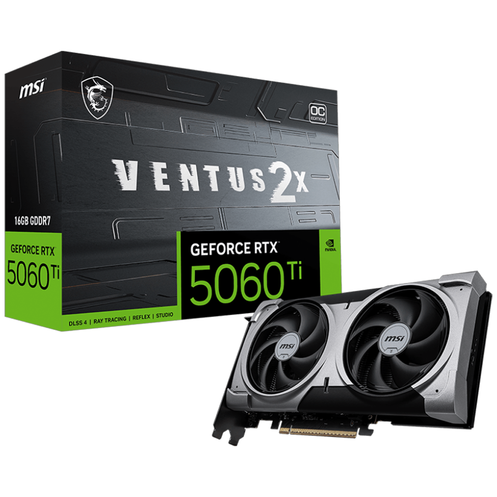 MSI RTX5060-TI 16GB GDDR7 128BIT 3xDP/HDMI (GEFORCE RTX 5060 TI 16G VENTUS 2X OC PLUS)