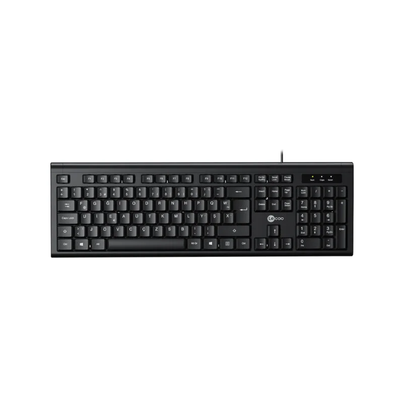 Lecoo KB101 USB Kablolu Türkçe F Klavye Siyah