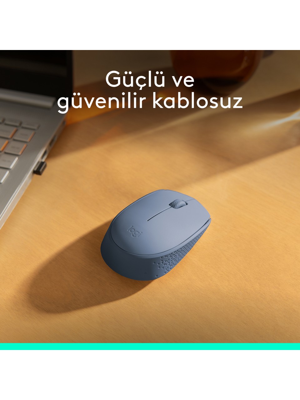 Logitech M171 Kablosuz Mouse 2,4 GHz, 12 Aylık Pil Ömrü, Sağ ve Sol Elle Kullanıma Uygun, Açık Mavi