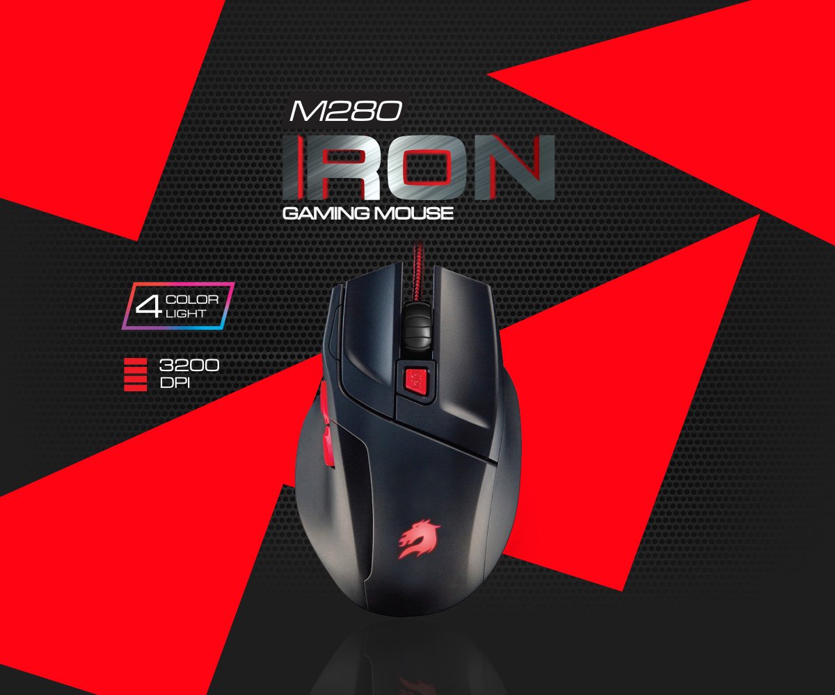 GAMEBOOSTER M280 IRON RGB USB KABLOLU GAMING SIYAH OPTIK MOUSE