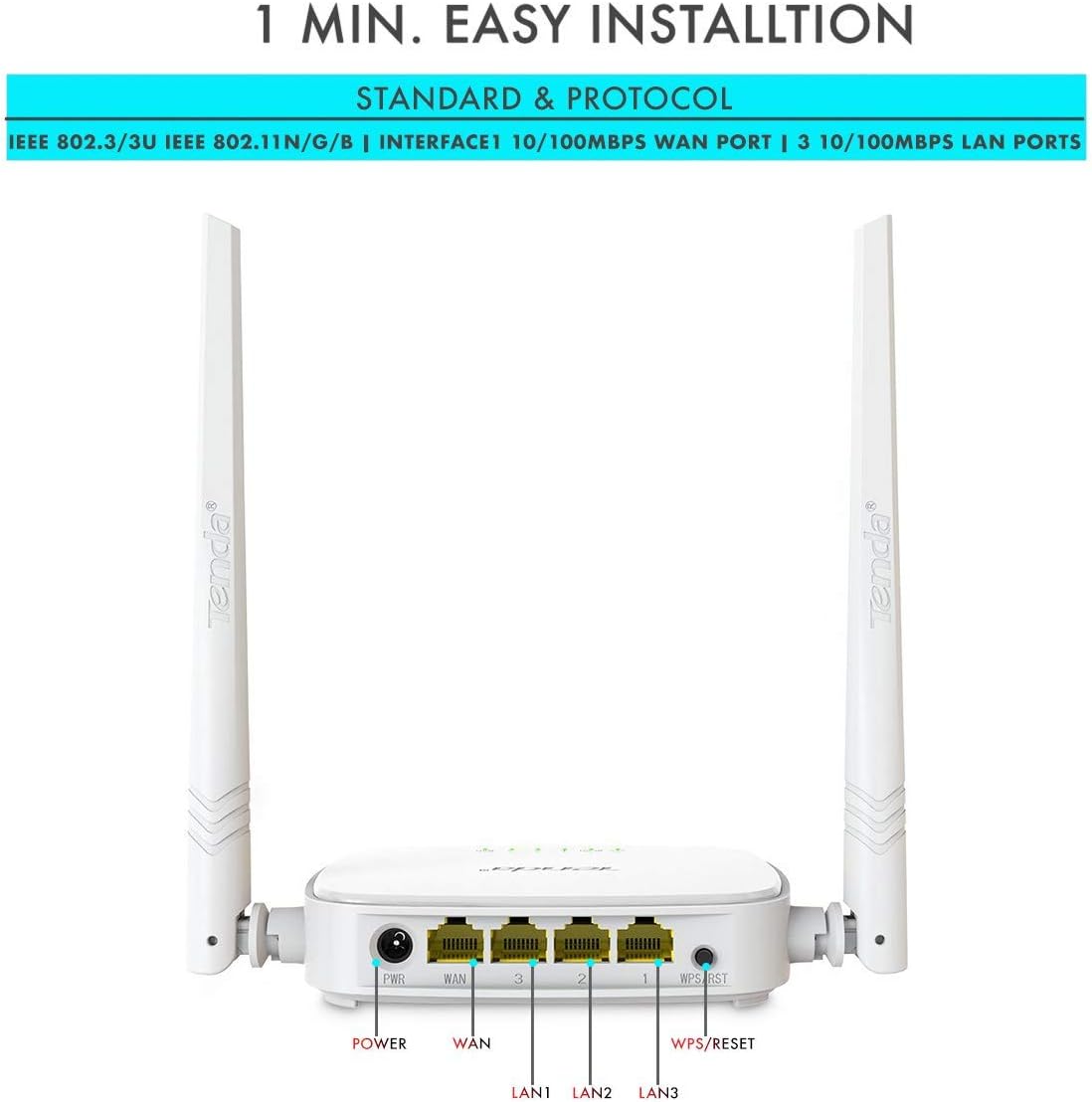 TENDA N301 Mesafe Genişletici EV Ofis Tipi  Kablosuz 4 Port 300 Mbit/s MIMO Router