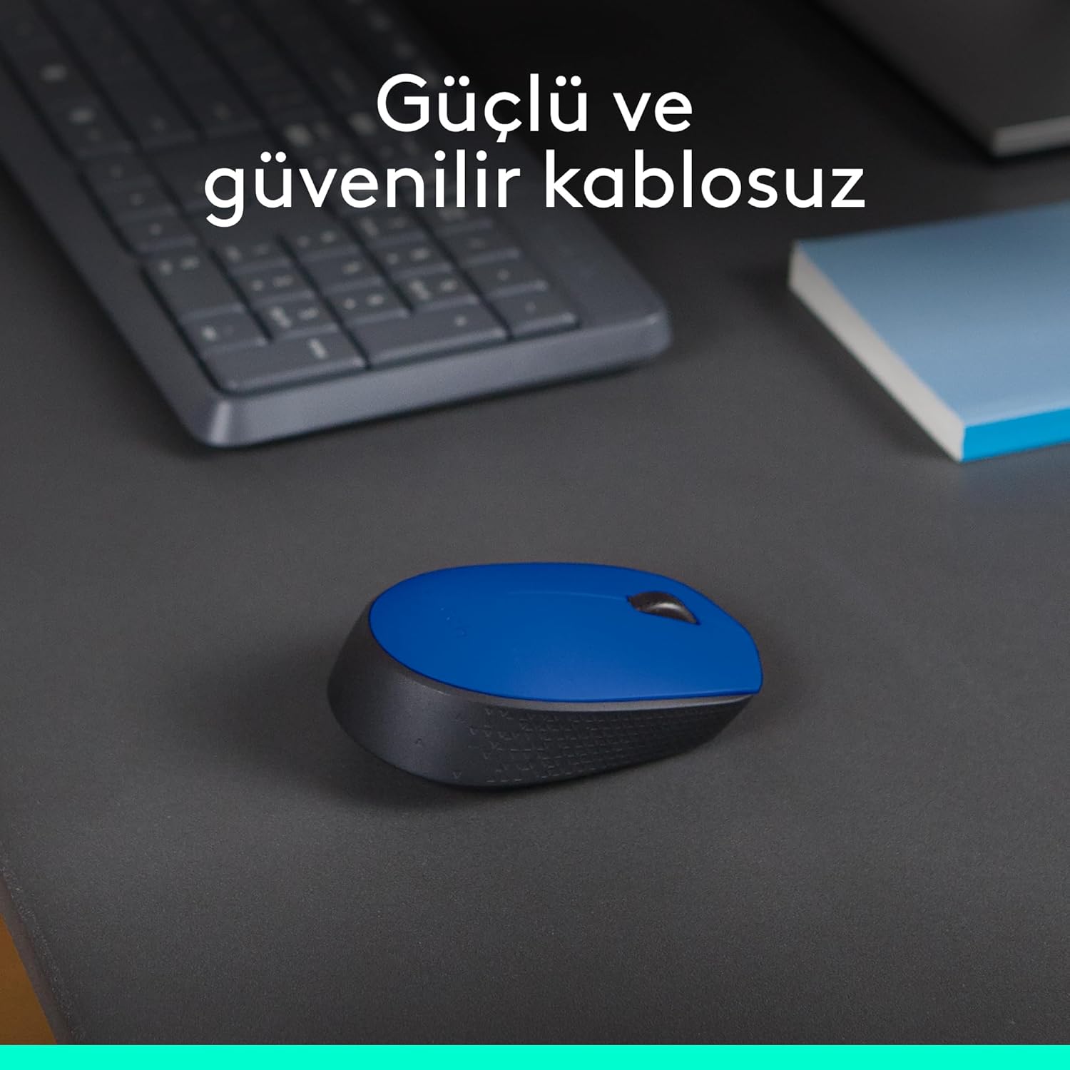 Logitech M171 Kablosuz Mouse 2,4 GHz, 12 Aylık Pil Ömrü, Sağ ve Sol Elle Kullanıma Uygun, Mavi